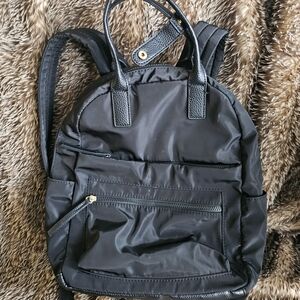 Black Nylon Mini Backpack By Seven Days